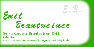 emil brantweiner business card